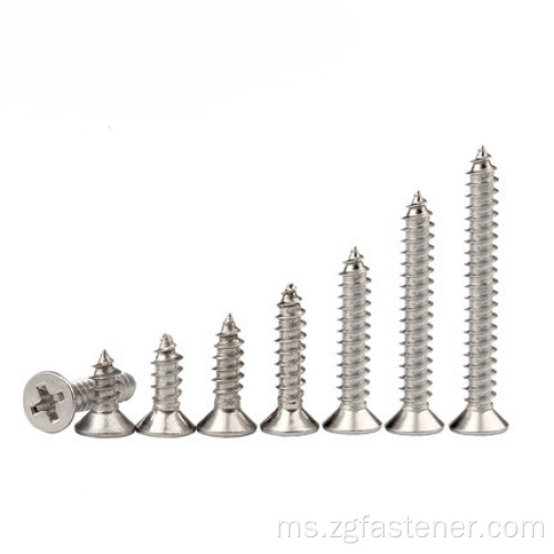 DIN7982 Stainless Steel 316 Cross Recessed Countersunk Head Tapping Screws